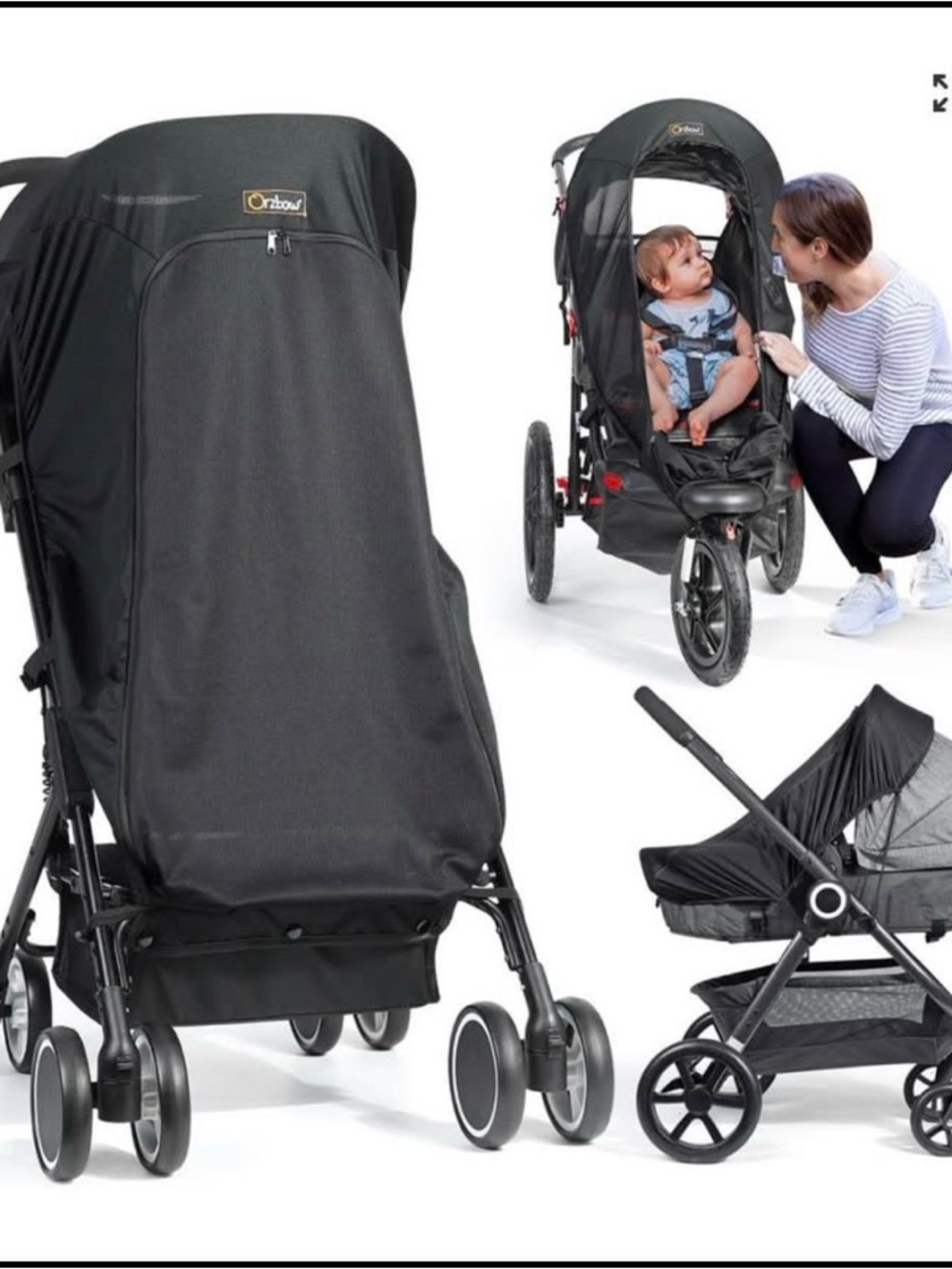 Black Stroller Cover - Universal Weather Shield